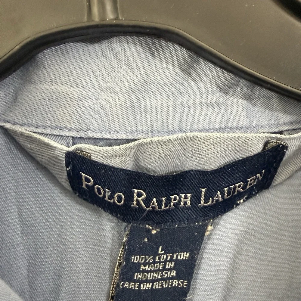 Polo Ralph Lauren Blue Cotton Pajama Top L Oversized Sleep Shirt